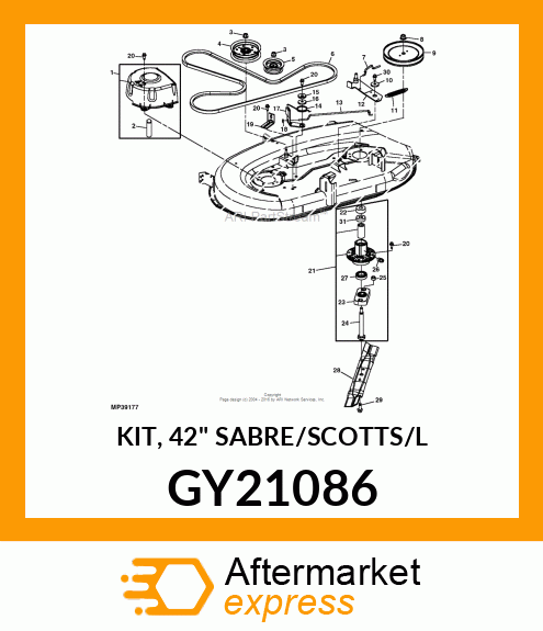 KIT, 42" SABRE/SCOTTS/L GY21086