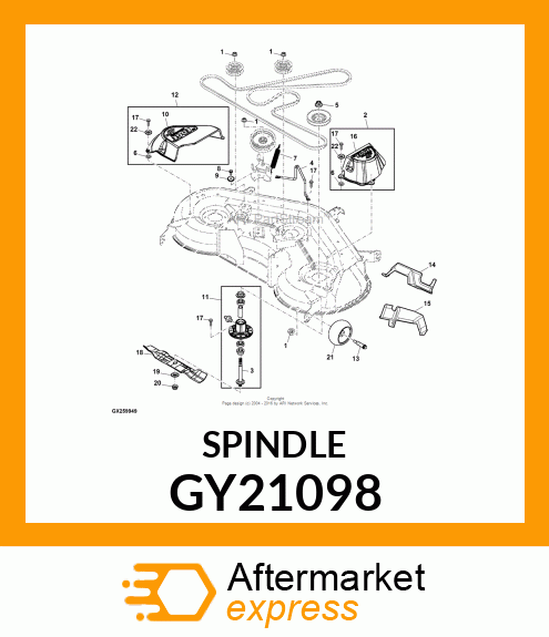 SPINDLE, ASSEMBLY 42" / 48" DECKS GY21098