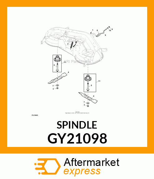 SPINDLE, ASSEMBLY 42" / 48" DECKS GY21098