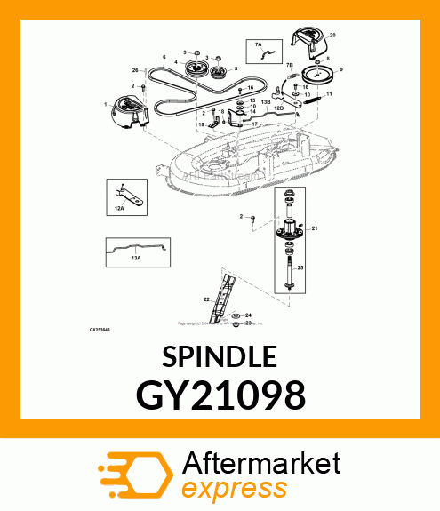 SPINDLE, ASSEMBLY 42" / 48" DECKS GY21098