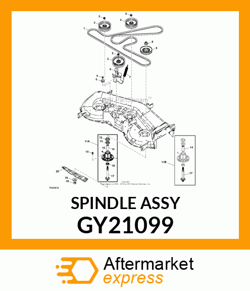 SPINDLE ASSEMBLY, 54" DECKS GY21099