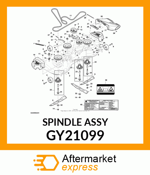 SPINDLE ASSEMBLY, 54" DECKS GY21099