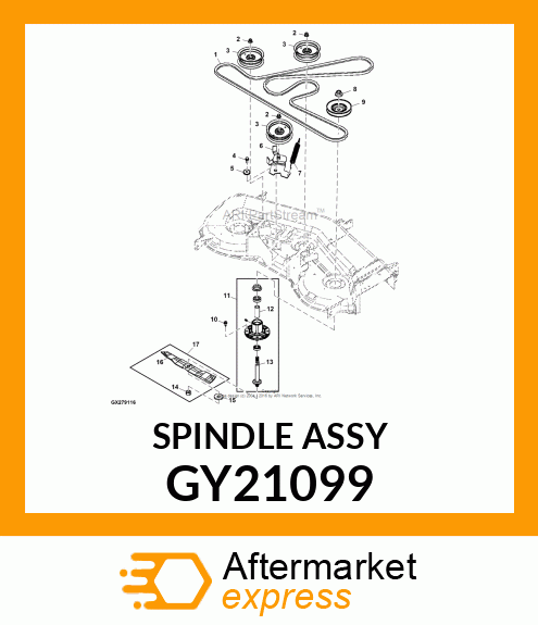 SPINDLE ASSEMBLY, 54" DECKS GY21099