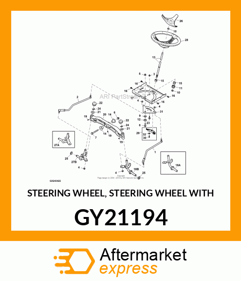 STEERING WHEEL, STEERING WHEEL WITH GY21194