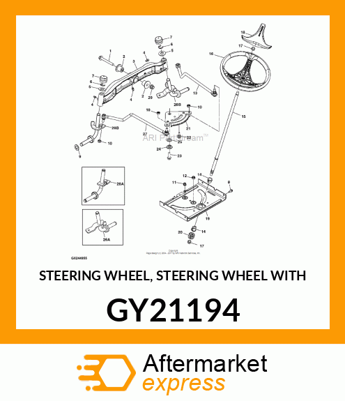 STEERING WHEEL, STEERING WHEEL WITH GY21194