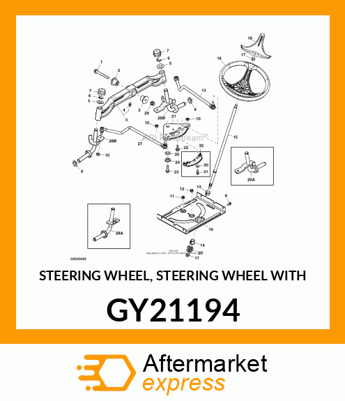 STEERING WHEEL, STEERING WHEEL WITH GY21194