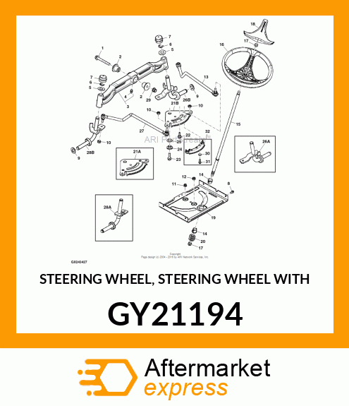 STEERING WHEEL, STEERING WHEEL WITH GY21194