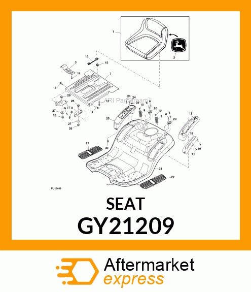 SEAT, ASSY MID BACK JD YELLOW GY21209