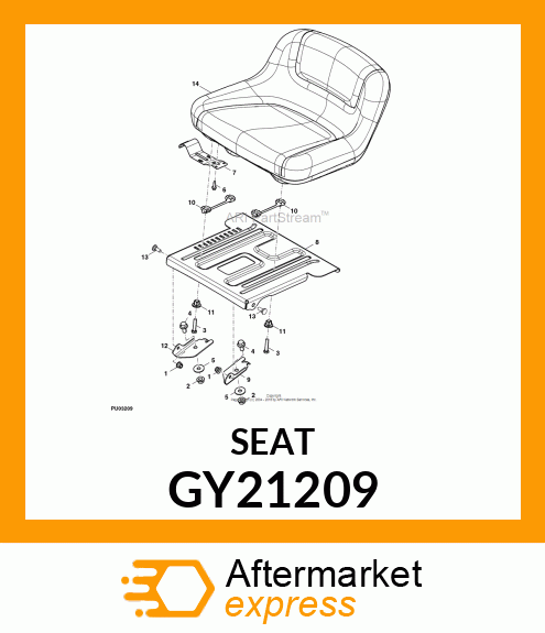 SEAT, ASSY MID BACK JD YELLOW GY21209