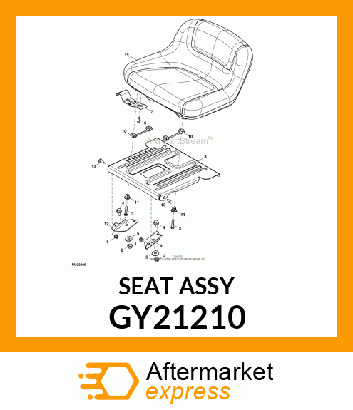 SEAT, ASSY HIGH BACK JD YELLOW GY21210