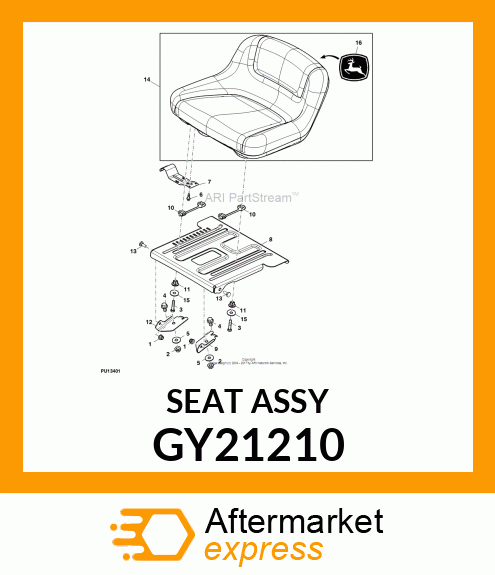 SEAT, ASSY HIGH BACK JD YELLOW GY21210