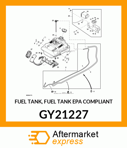 FUEL TANK, FUEL TANK EPA COMPLIANT GY21227