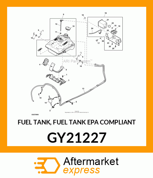 FUEL TANK, FUEL TANK EPA COMPLIANT GY21227
