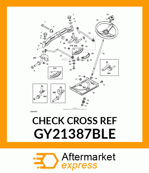 AXLE, CAST ASSEMBLY (PAINTED) GY21387BLE