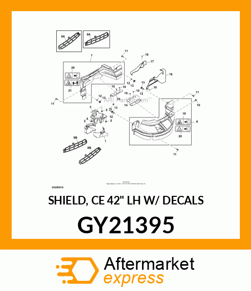 SHIELD, CE 42" LH W/ DECALS GY21395