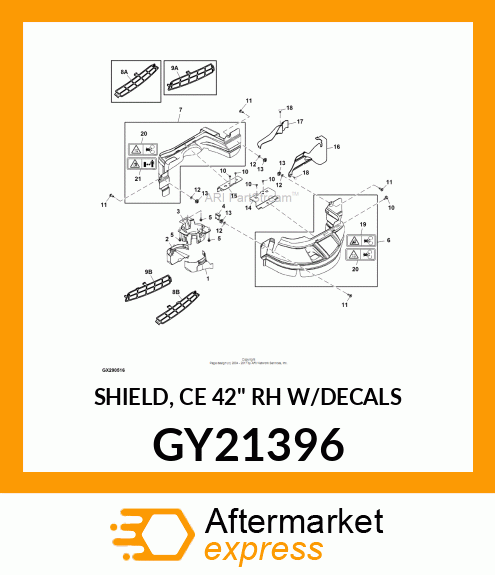 SHIELD, CE 42" RH W/DECALS GY21396