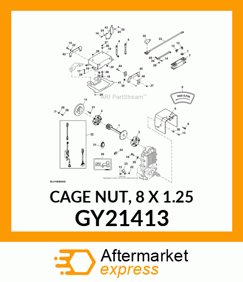 CAGE NUT, 8 X 1.25 GY21413