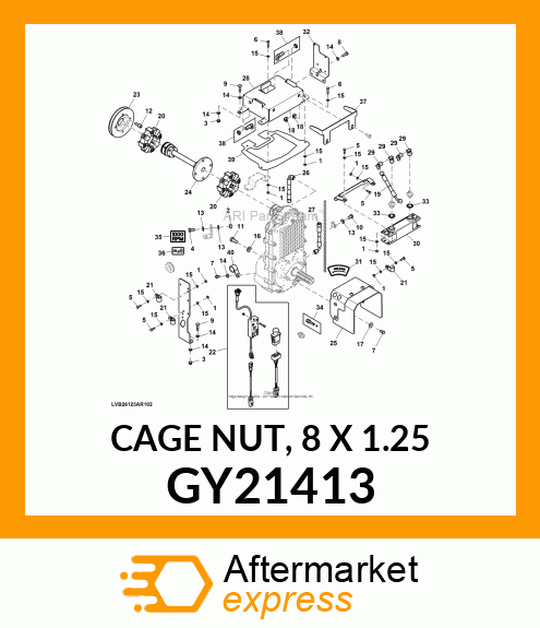 CAGE NUT, 8 X 1.25 GY21413