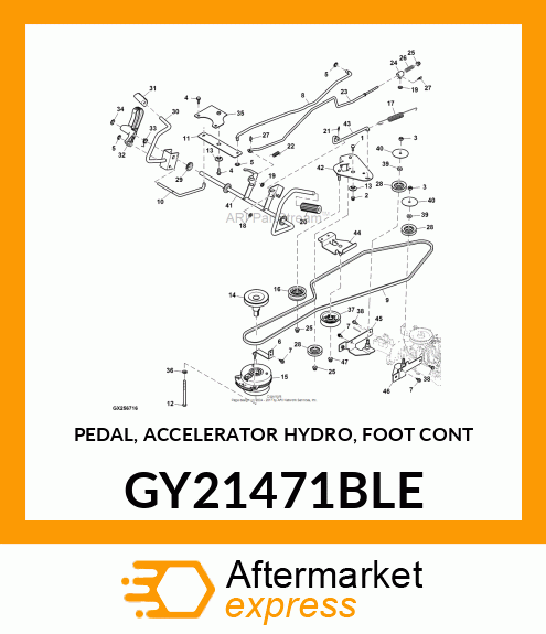 PEDAL, ACCELERATOR HYDRO, FOOT CONT GY21471BLE