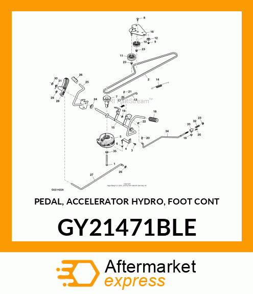 PEDAL, ACCELERATOR HYDRO, FOOT CONT GY21471BLE