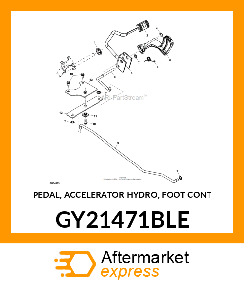 PEDAL, ACCELERATOR HYDRO, FOOT CONT GY21471BLE