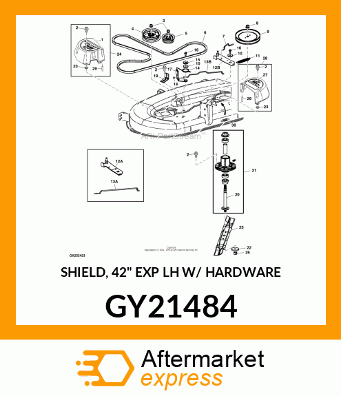 SHIELD, 42" EXP LH W/ HARDWARE GY21484