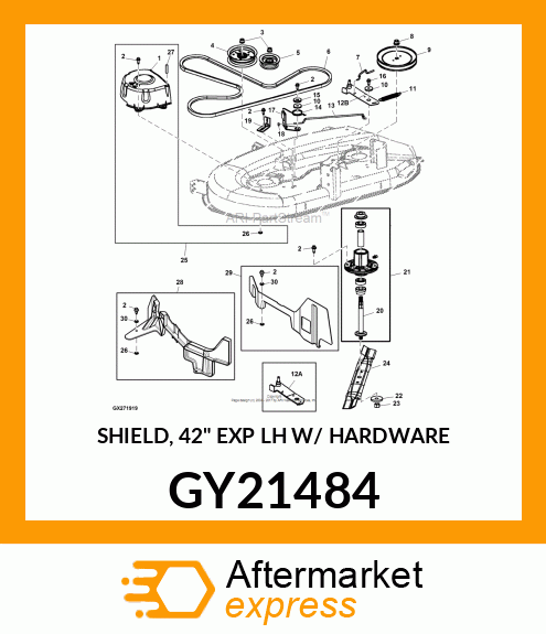 SHIELD, 42" EXP LH W/ HARDWARE GY21484