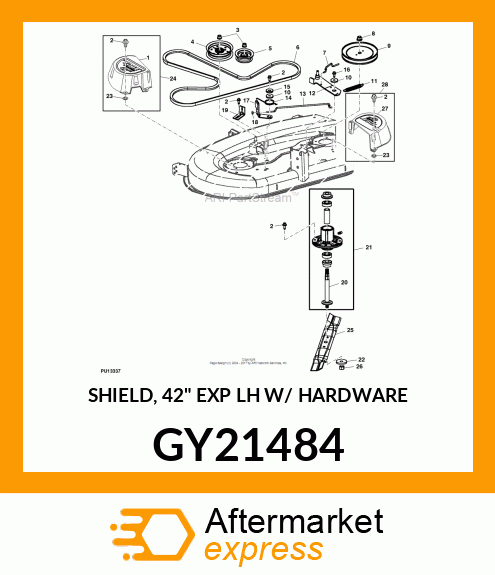 SHIELD, 42" EXP LH W/ HARDWARE GY21484