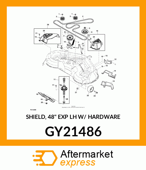 SHIELD, 48" EXP LH W/ HARDWARE GY21486