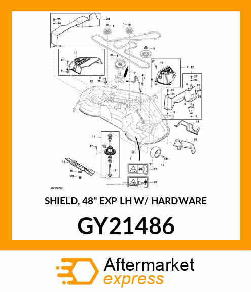 SHIELD, 48" EXP LH W/ HARDWARE GY21486