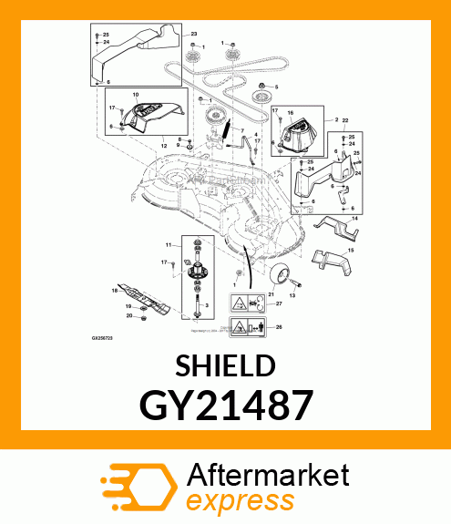 SHIELD, 48" EXP RH W/ HARDWARE GY21487