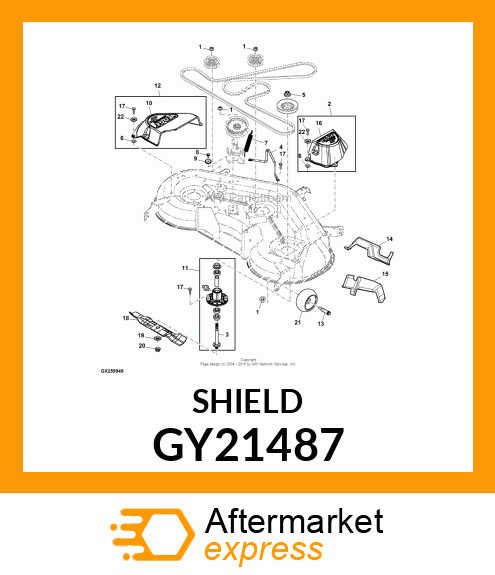 SHIELD, 48" EXP RH W/ HARDWARE GY21487