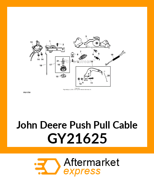 PUSH PULL CABLE, CABLE, THROTTLE RD GY21625