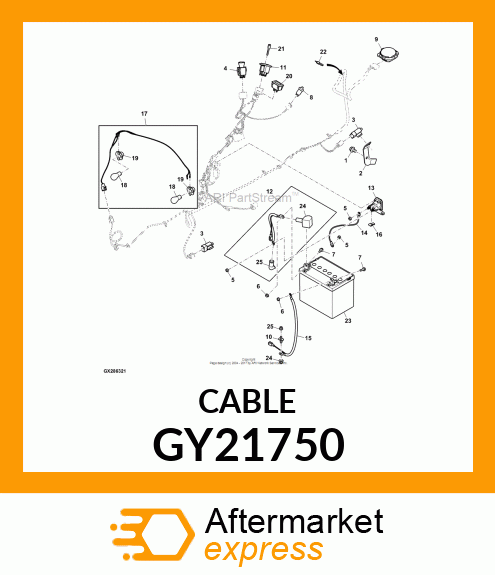 CABLE, NEGATIVE BATTERY 100 SERIES GY21750