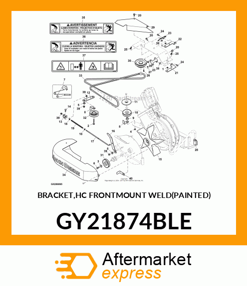 BRACKET,HC FRONTMOUNT WELD(PAINTED) GY21874BLE