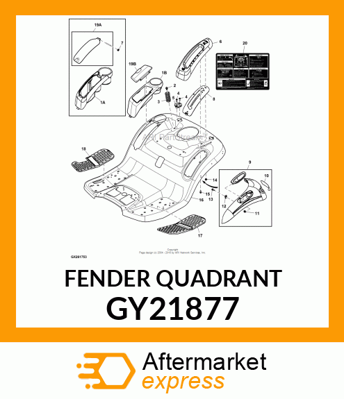 QUADRANT, QUADRANT ASSEMBLY LIFT GY21877