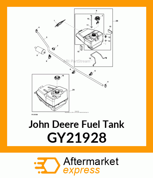 FUEL TANK ASSEMBLY (SVC) 54" DECK GY21928