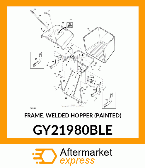 FRAME, WELDED HOPPER (PAINTED) GY21980BLE