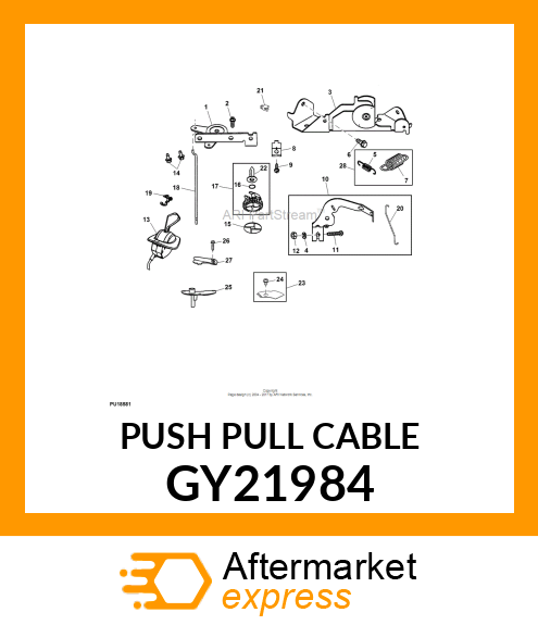 PUSH PULL CABLE, CABLE, THROTTLE TW GY21984