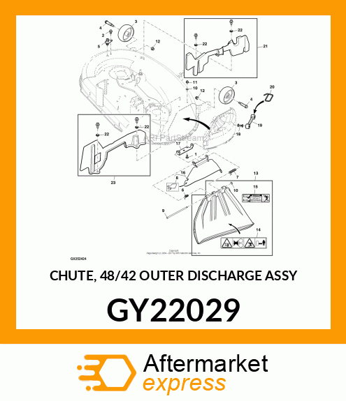 CHUTE, 48/42 OUTER DISCHARGE ASSY GY22029