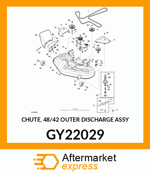 CHUTE, 48/42 OUTER DISCHARGE ASSY GY22029