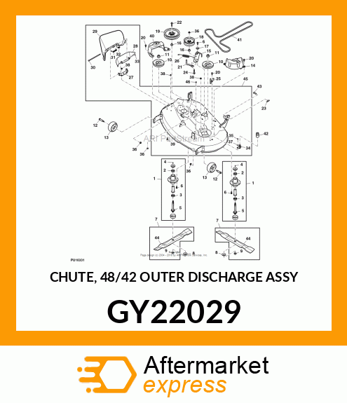 CHUTE, 48/42 OUTER DISCHARGE ASSY GY22029