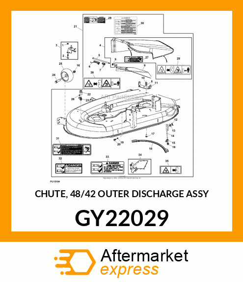 CHUTE, 48/42 OUTER DISCHARGE ASSY GY22029