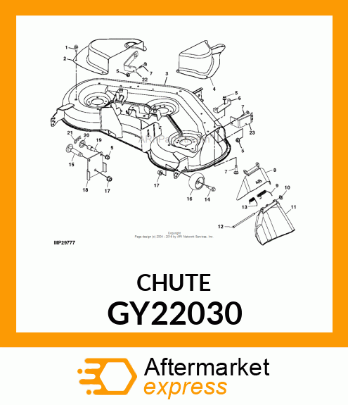 CHUTE, INNER DISCHARGE SVC GY22030