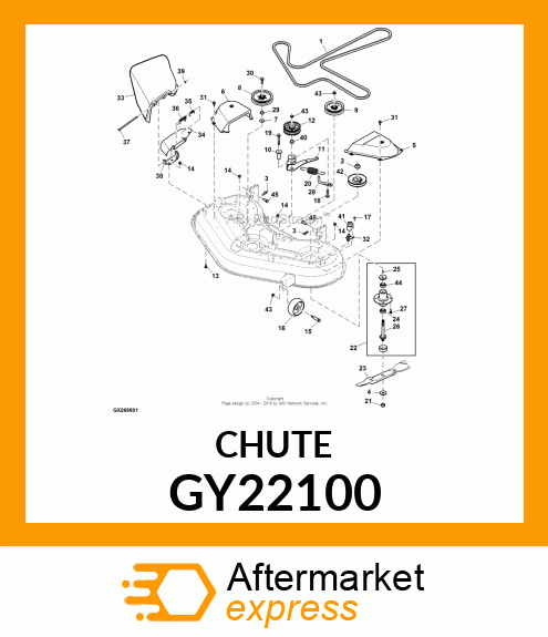 CHUTE, 48/42 OUTER DISCHARGE ASSY GY22100