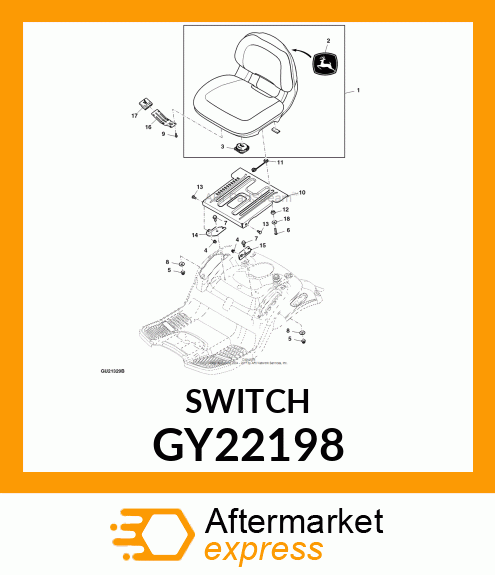 SWITCH, SNAP IN, NC/NC SEAT GY22198