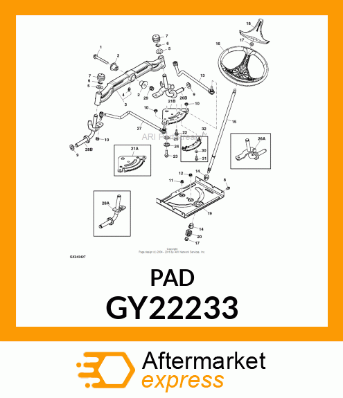 SECTOR PAD W/SCREWS GY22233