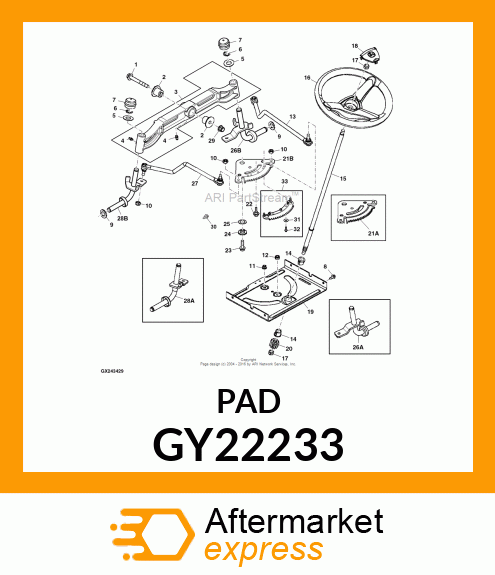 SECTOR PAD W/SCREWS GY22233