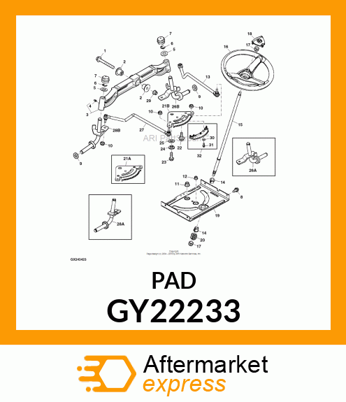 SECTOR PAD W/SCREWS GY22233