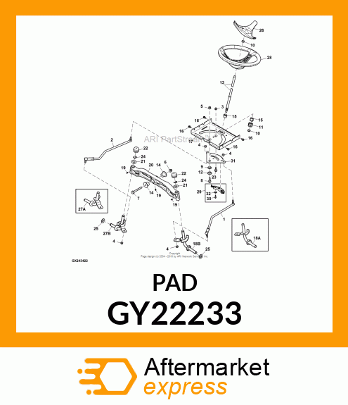 SECTOR PAD W/SCREWS GY22233